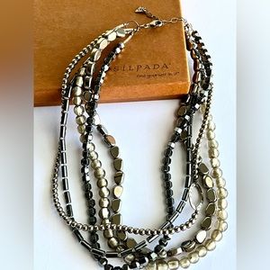 Vintage SILPADA Hailstone Hematite Glass Sterling Silver
Necklace N1936